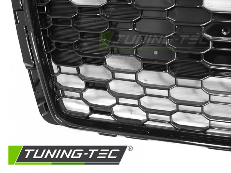 Upgrade Sportgrill / Kühlergrill für Audi A4 B9 (8W) 15-19 Hochglanz schwarz in Wabendesign mit PDC